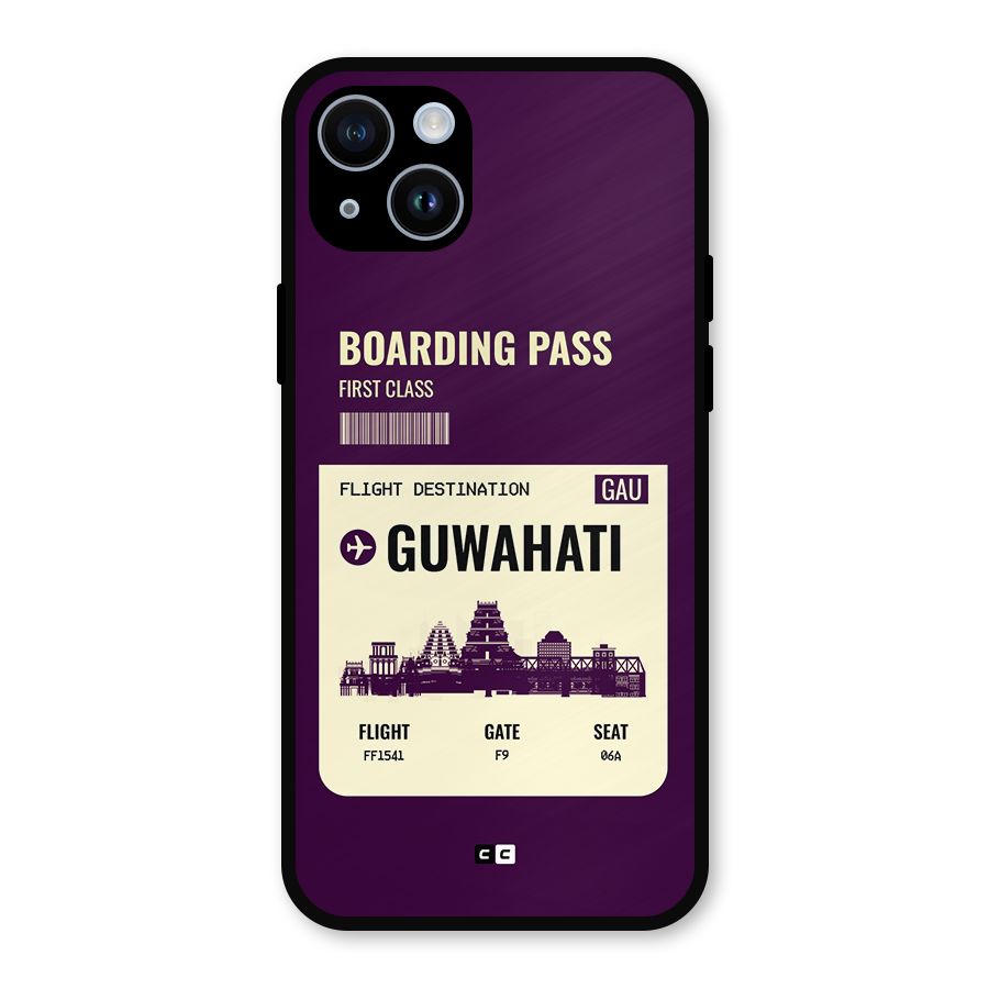 Guwahati Boarding Pass Metal Back Case for iPhone 14