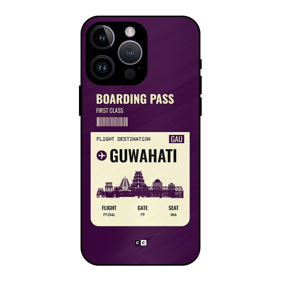 Guwahati Boarding Pass Metal Back Case for iPhone 14 Pro Max