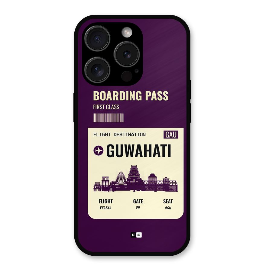 Guwahati Boarding Pass Metal Back Case for iPhone 15 Pro