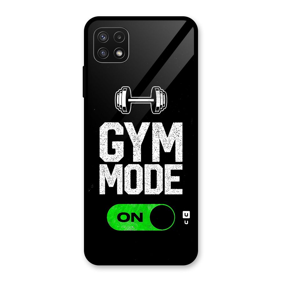 Gym Mode On Glass Back Case for Galaxy A22 5G