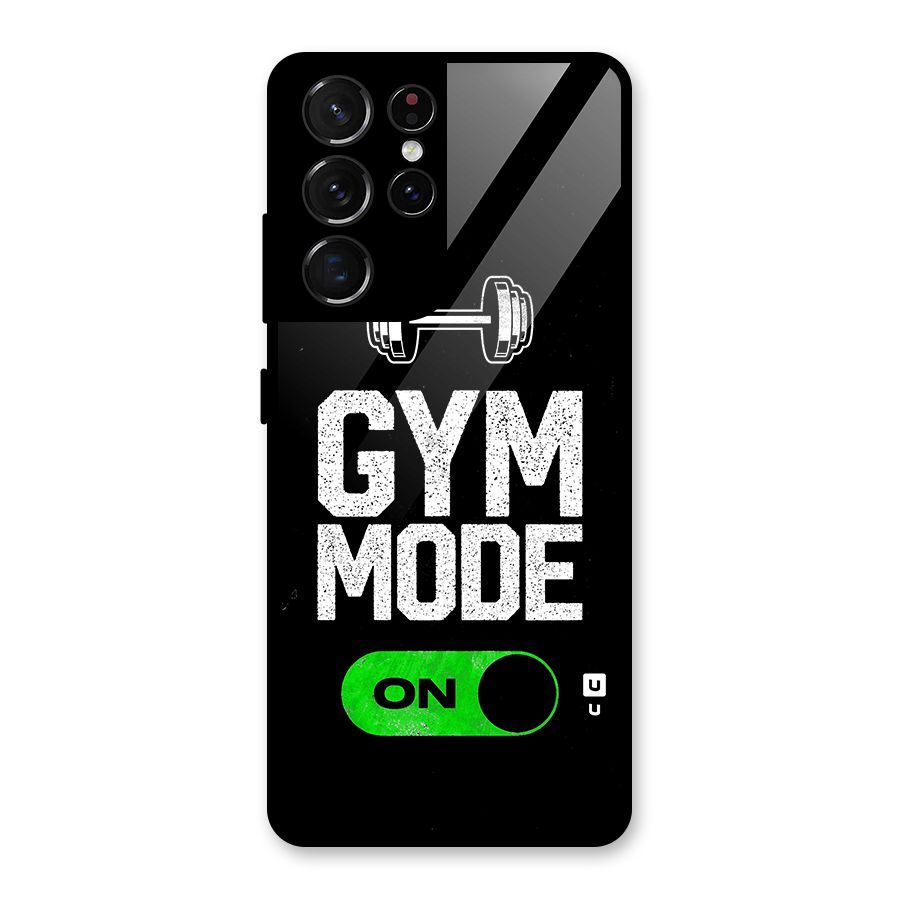 Gym Mode On Glass Back Case for Galaxy S21 Ultra 5G
