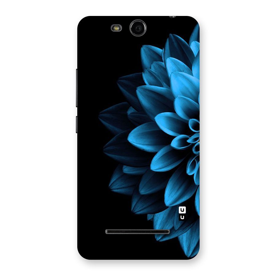 Half Blue Flower Back Case for Micromax Canvas Juice 3 Q392