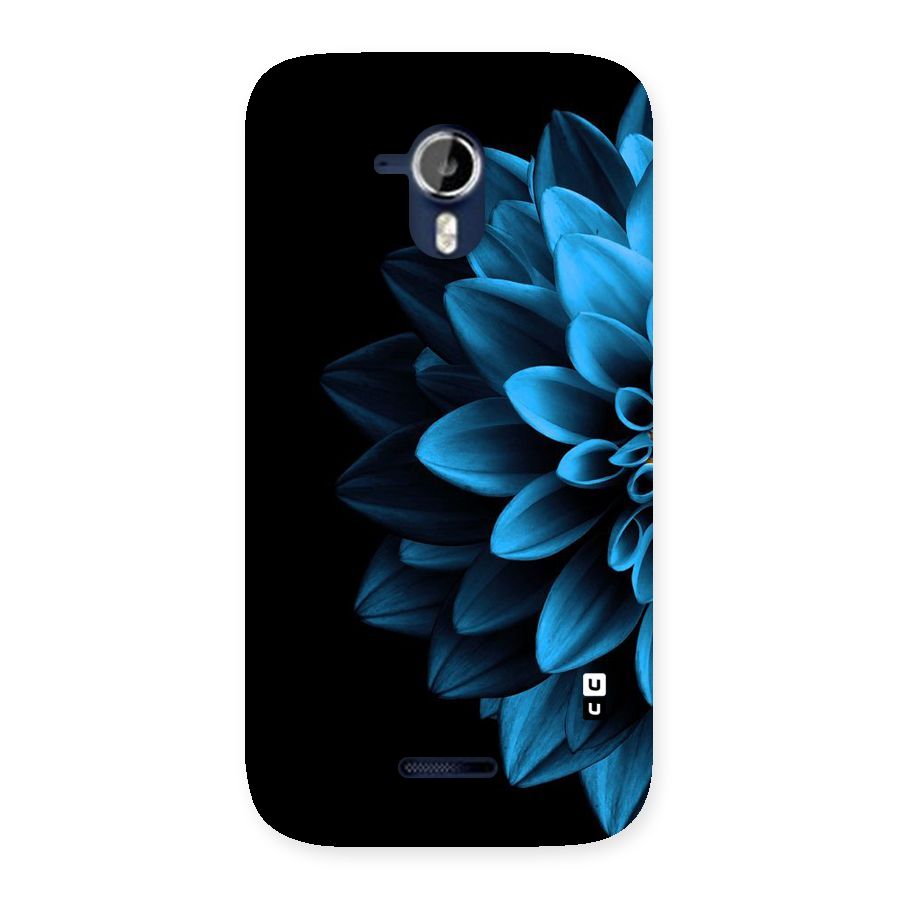 Half Blue Flower Back Case for Micromax Canvas Magnus A117