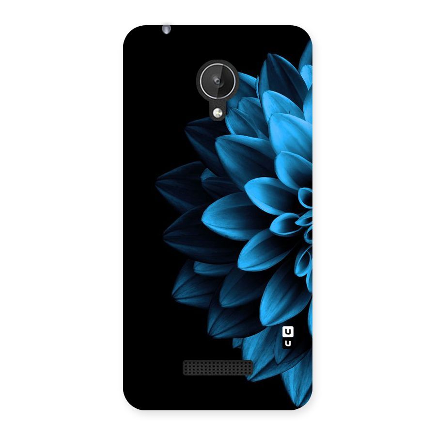 Half Blue Flower Back Case for Micromax Canvas Spark Q380