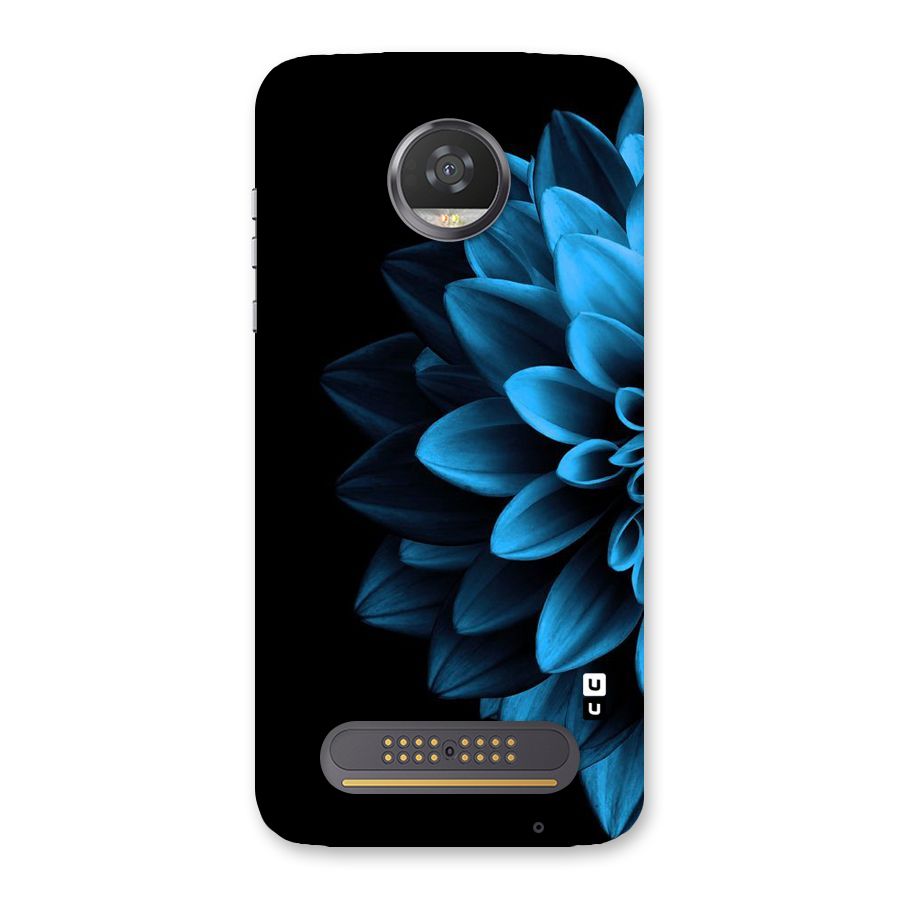 Half Blue Flower Back Case for Moto Z2 Play