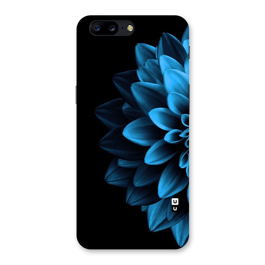 Half Blue Flower Back Case for OnePlus 5