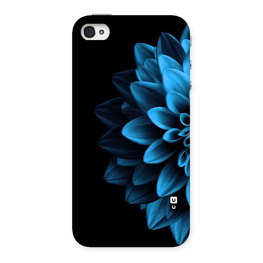 Half Blue Flower Back Case for iPhone 4 4s