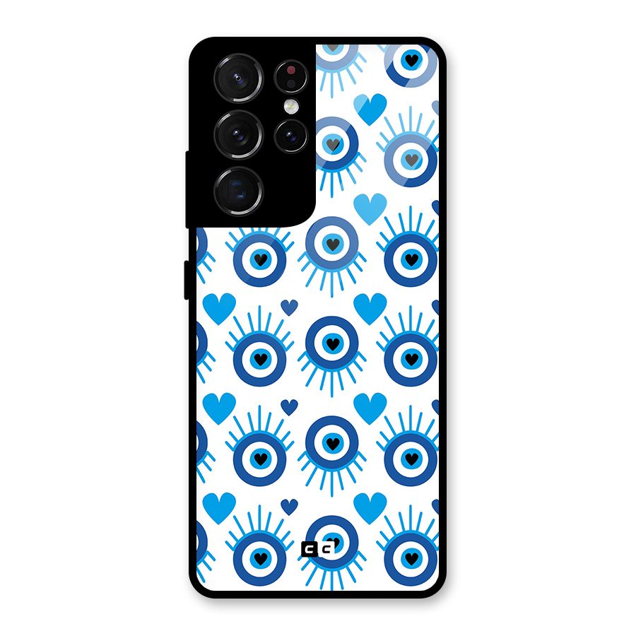 Hands Draw Eye Glass Back Case for Galaxy S21 Ultra 5G