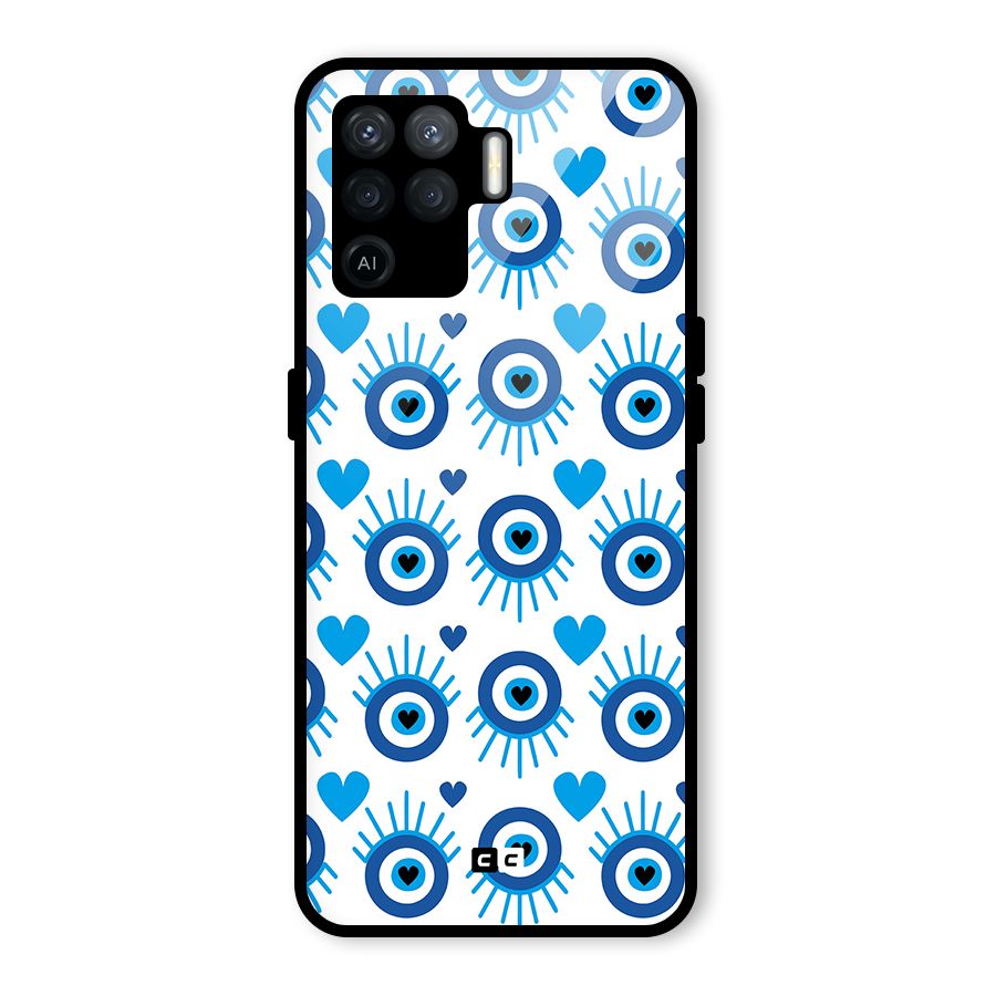 Hands Draw Eye Glass Back Case for Oppo F19 Pro