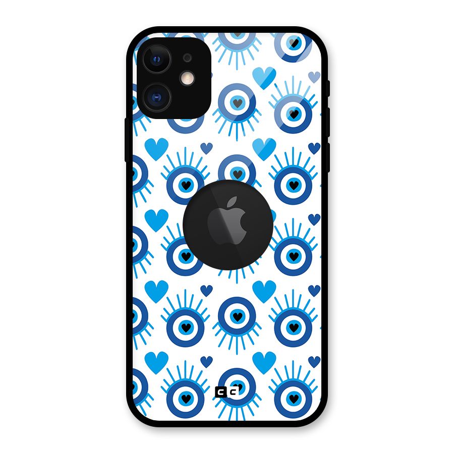 Hands Draw Eye Glass Back Case for iPhone 11 Logo Cut