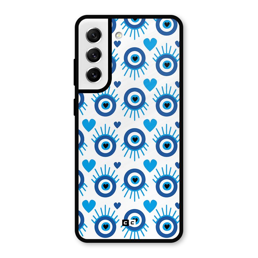 Hands Draw Eye Metal Back Case for Galaxy S21 FE 5G