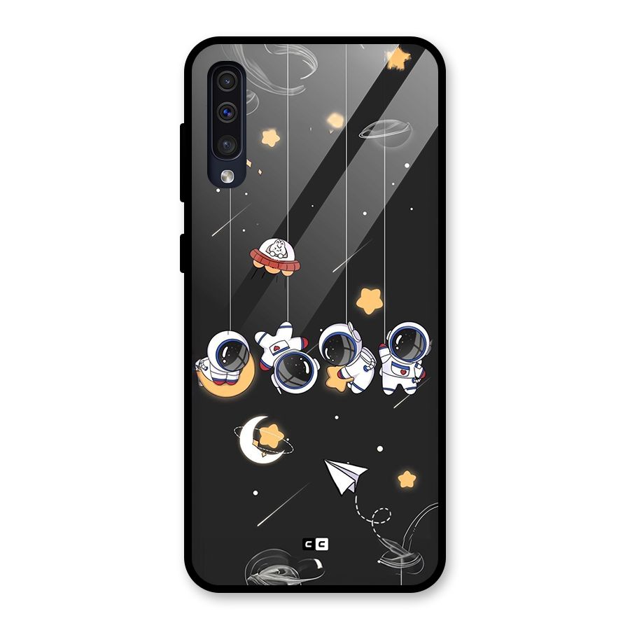 Hanging Astronauts Glass Back Case for Galaxy A50s