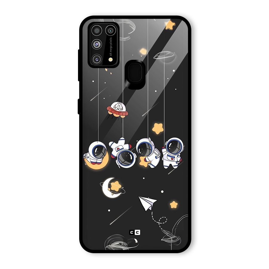 Hanging Astronauts Glass Back Case for Galaxy M31