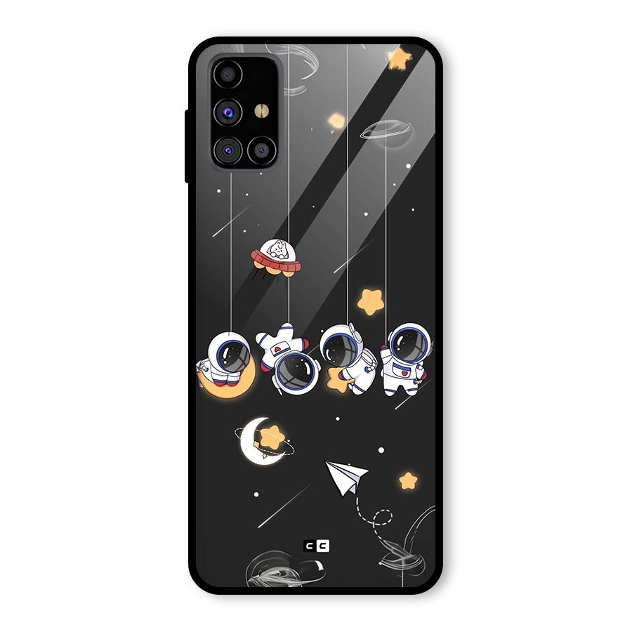Hanging Astronauts Glass Back Case for Galaxy M31s