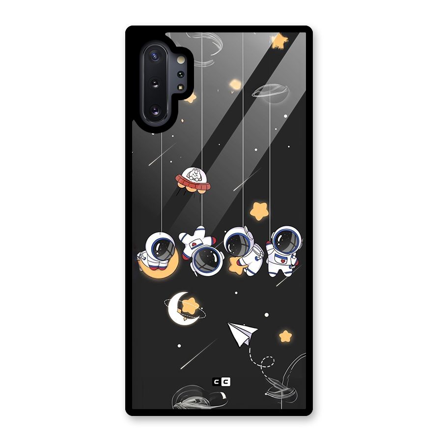 Hanging Astronauts Glass Back Case for Galaxy Note 10 Plus