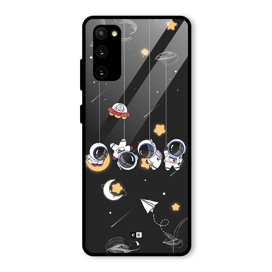 Hanging Astronauts Glass Back Case for Galaxy S20 FE 5G