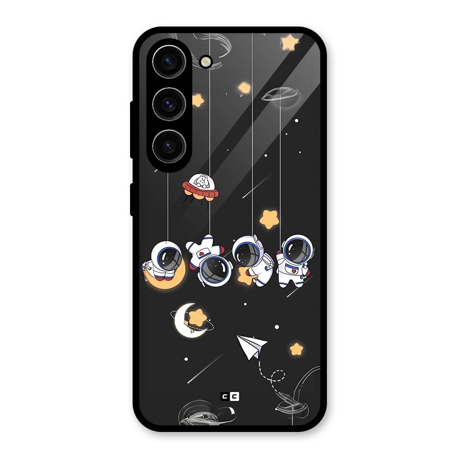 Hanging Astronauts Glass Back Case for Galaxy S23