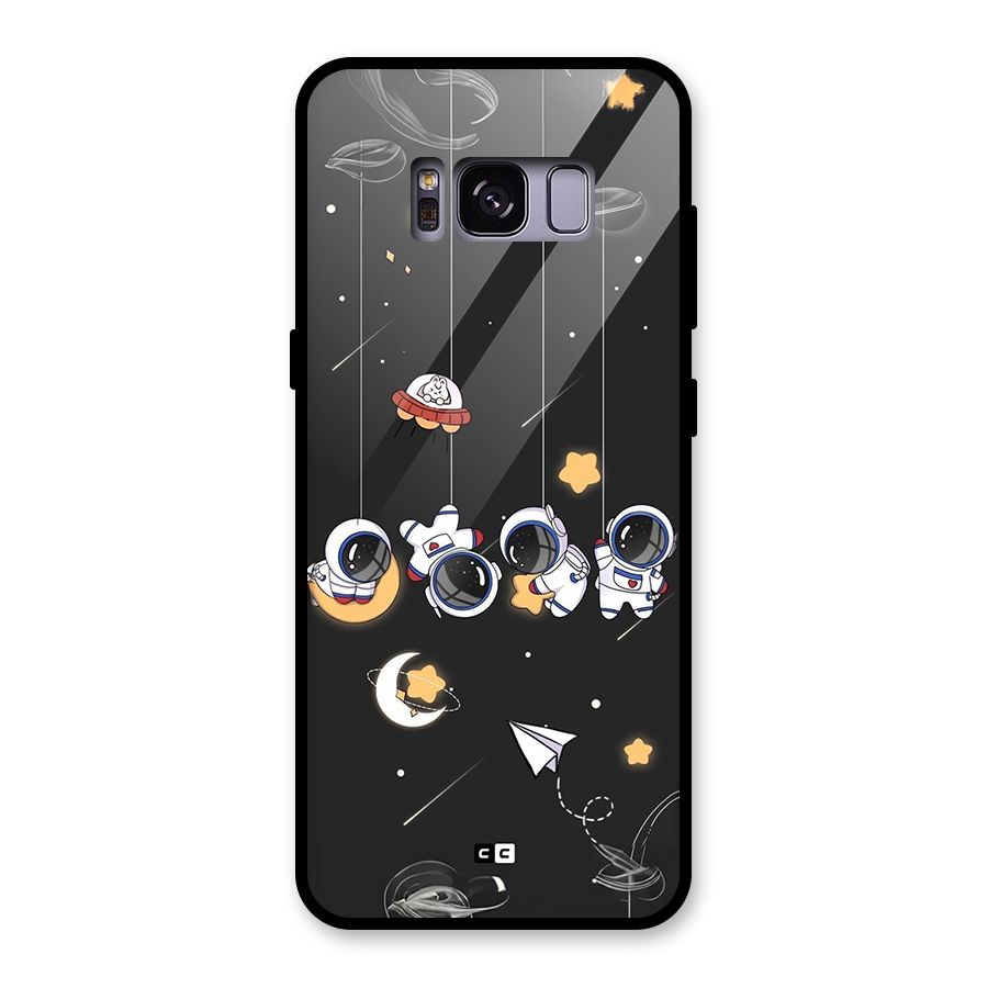 Hanging Astronauts Glass Back Case for Galaxy S8