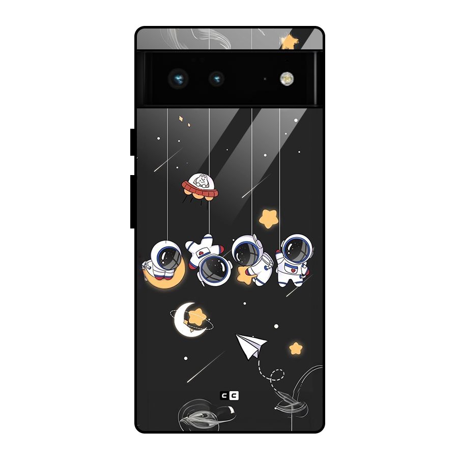 Hanging Astronauts Glass Back Case for Google Pixel 6