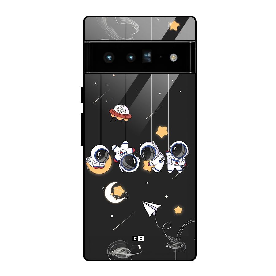 Hanging Astronauts Glass Back Case for Google Pixel 6 Pro