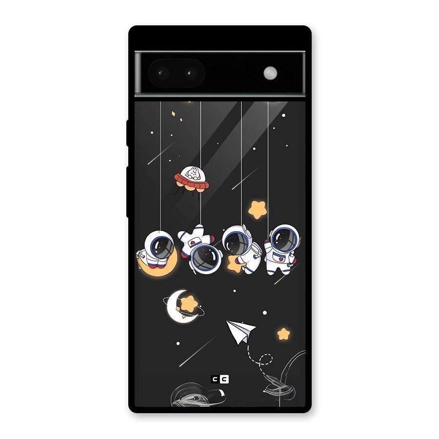 Hanging Astronauts Glass Back Case for Google Pixel 6a