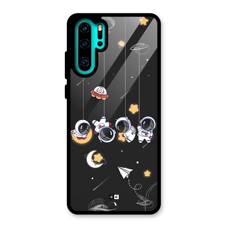 Hanging Astronauts Glass Back Case for Huawei P30 Pro