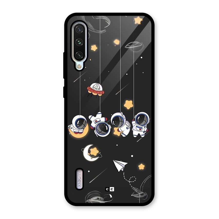 Hanging Astronauts Glass Back Case for Mi A3