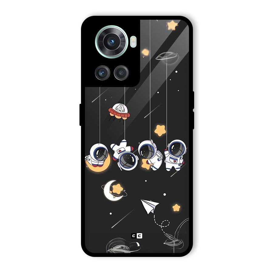 Hanging Astronauts Glass Back Case for OnePlus 10R