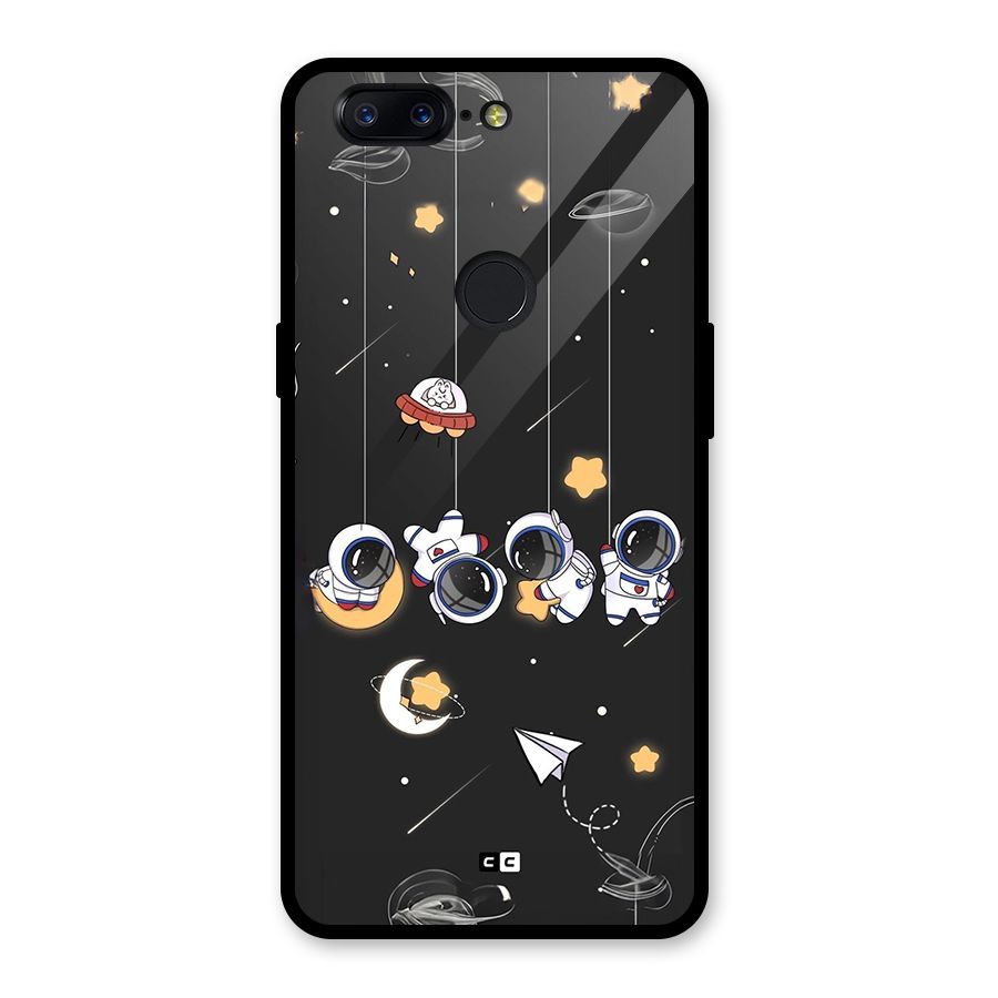 Hanging Astronauts Glass Back Case for OnePlus 5T