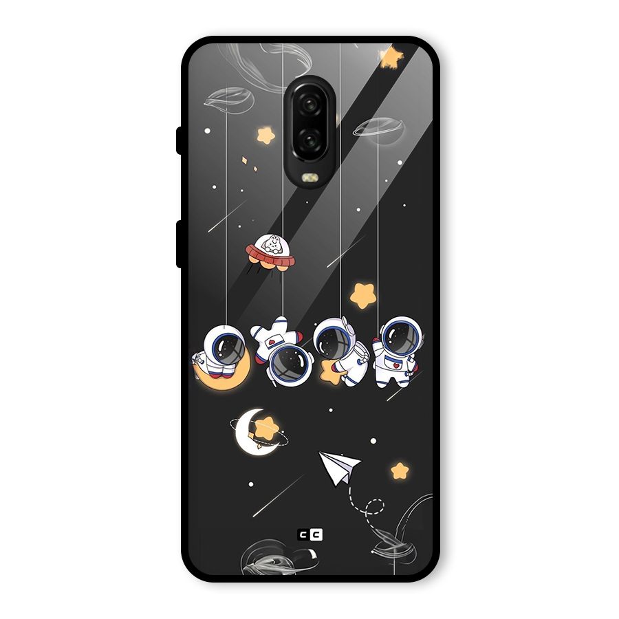 Hanging Astronauts Glass Back Case for OnePlus 6T