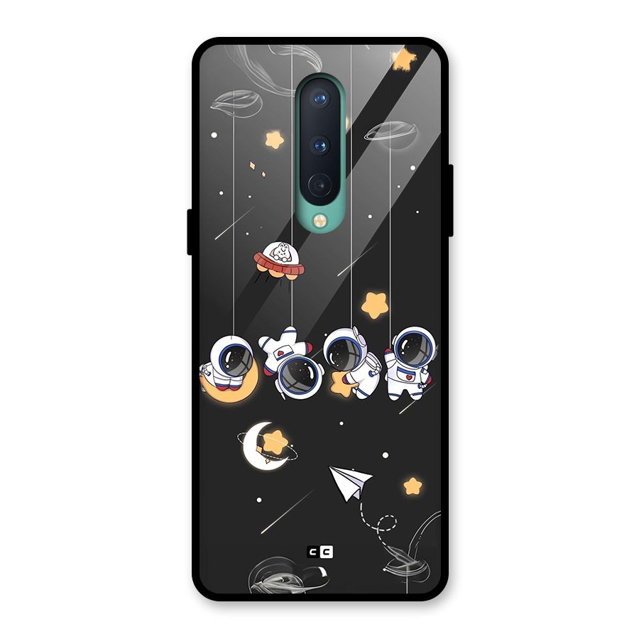 Hanging Astronauts Glass Back Case for OnePlus 8