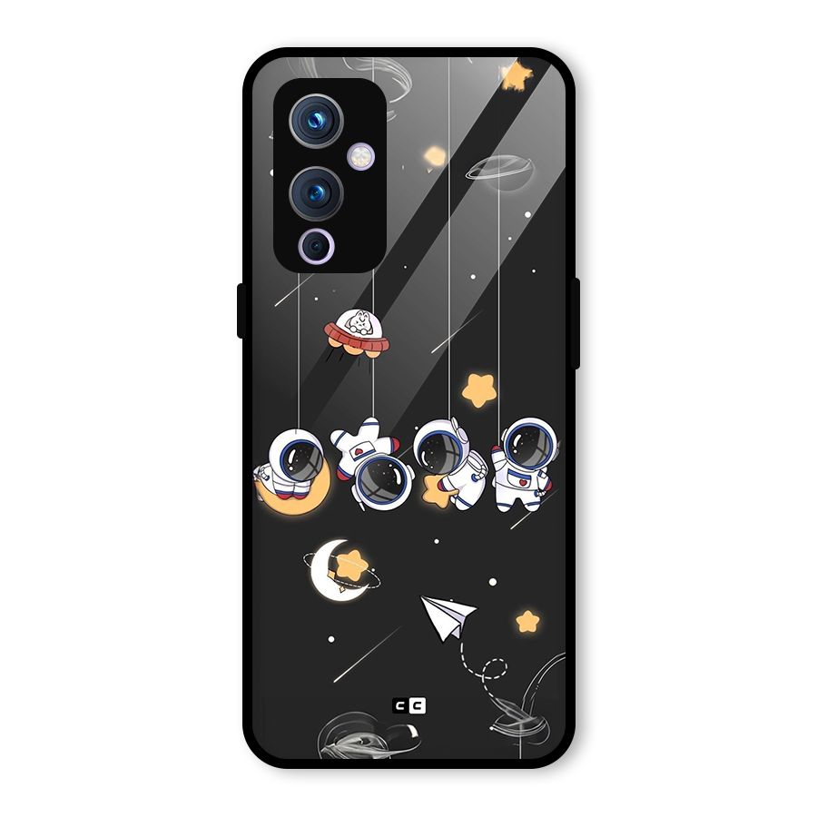 Hanging Astronauts Glass Back Case for OnePlus 9