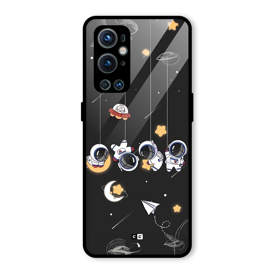 Hanging Astronauts Glass Back Case for OnePlus 9 Pro