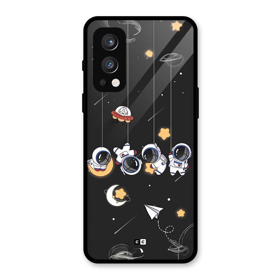 Hanging Astronauts Glass Back Case for OnePlus Nord 2 5G