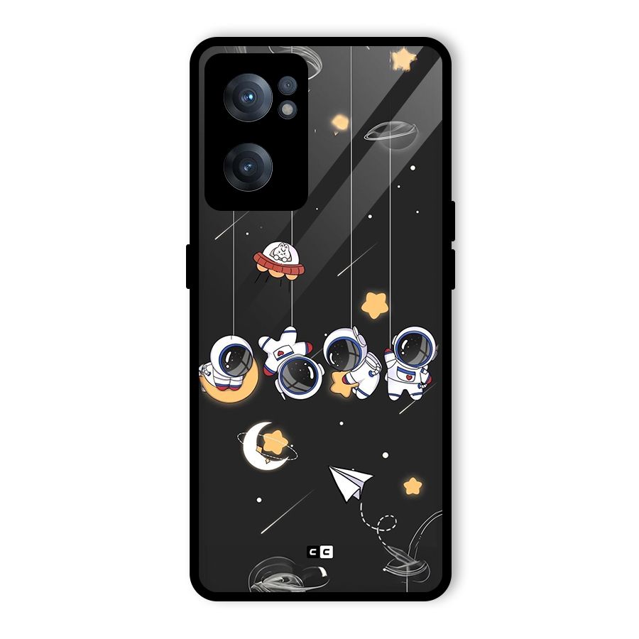 Hanging Astronauts Glass Back Case for OnePlus Nord CE 2 5G