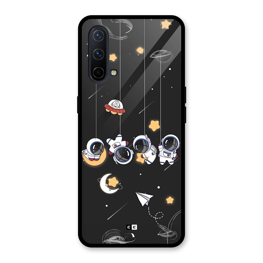 Hanging Astronauts Glass Back Case for OnePlus Nord CE 5G