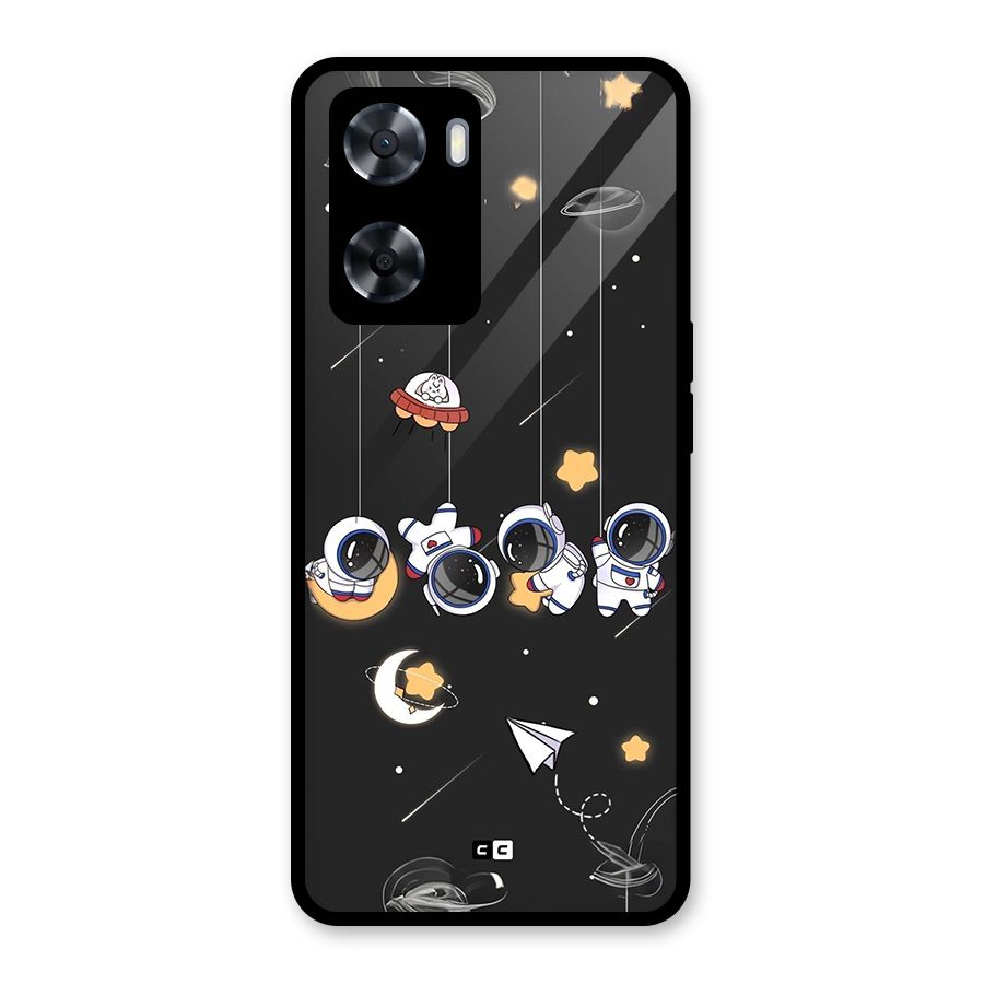 Hanging Astronauts Glass Back Case for OnePlus Nord N20 SE