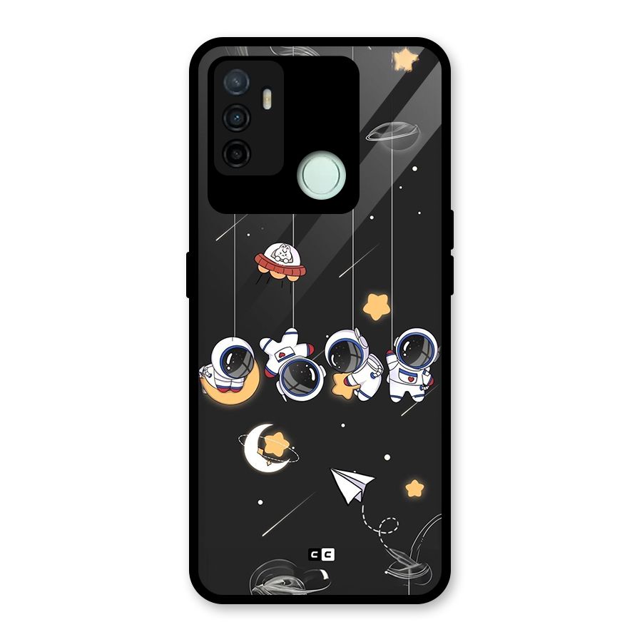 Hanging Astronauts Glass Back Case for Oppo A53