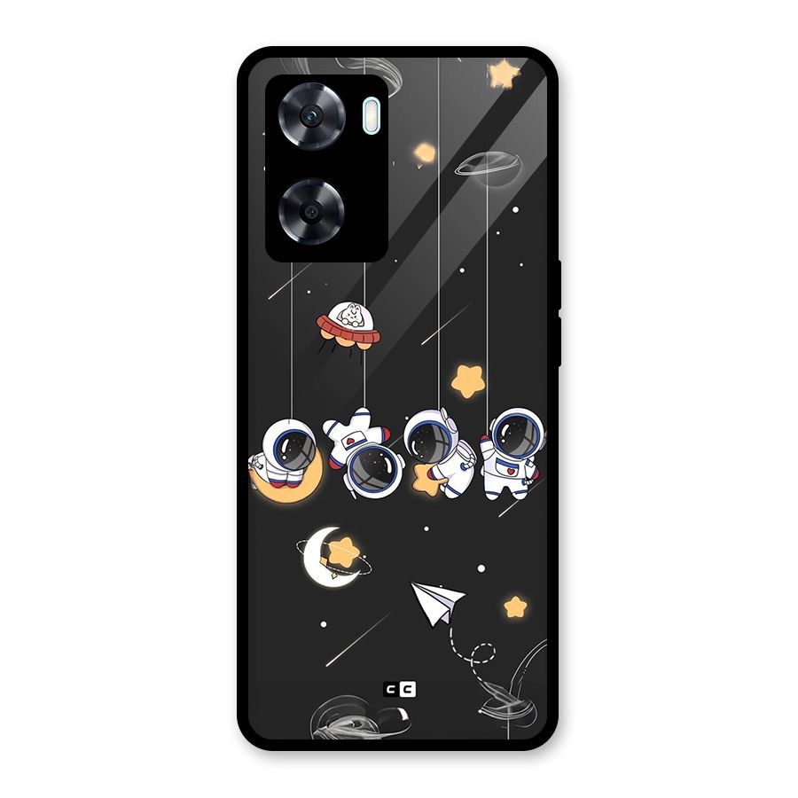 Hanging Astronauts Glass Back Case for Oppo A77