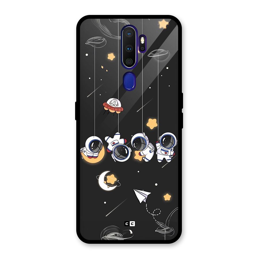Hanging Astronauts Glass Back Case for Oppo A9 (2020)