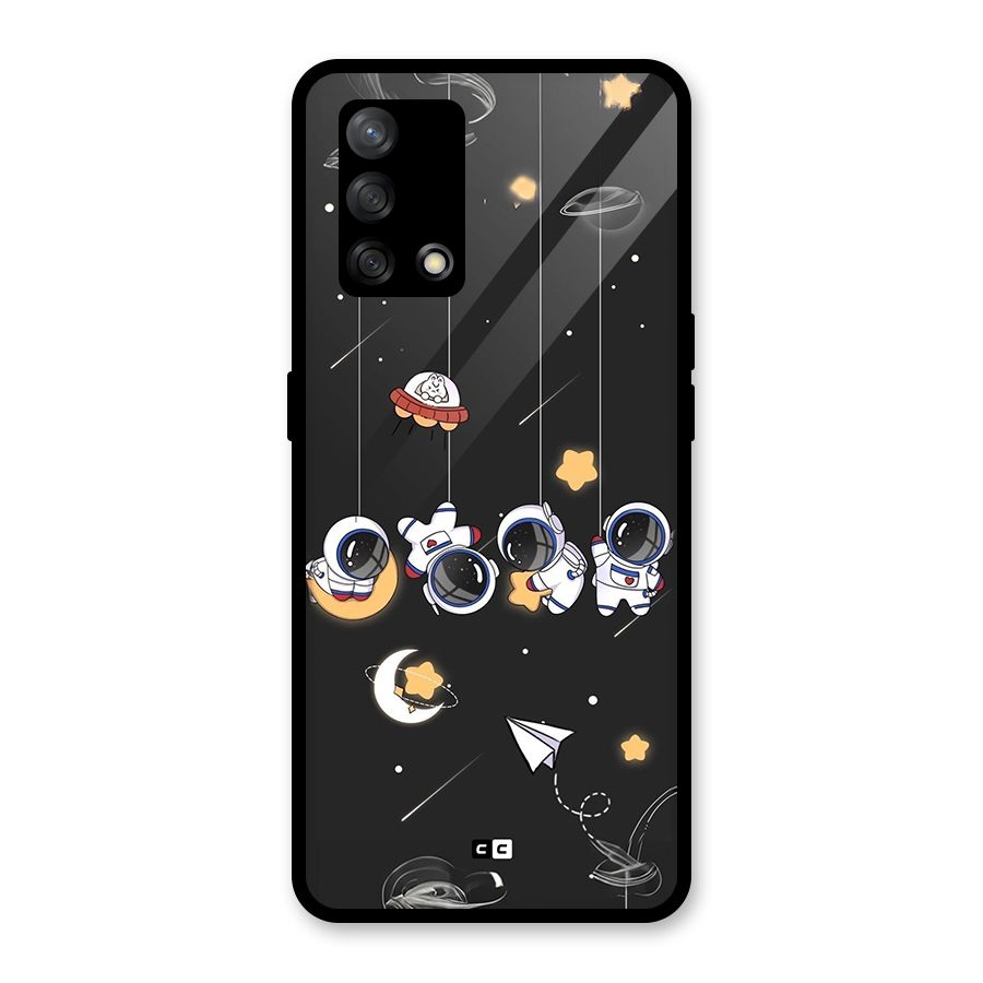 Hanging Astronauts Glass Back Case for Oppo F19s