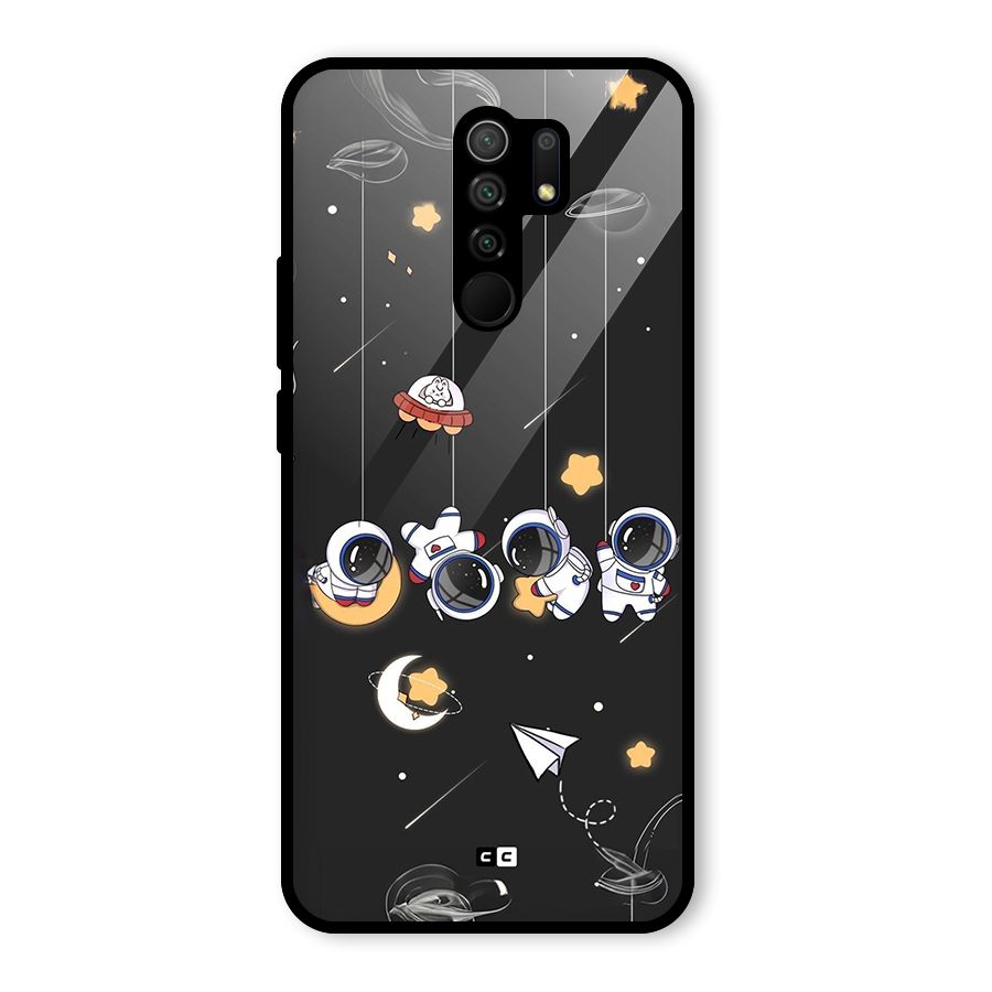 Hanging Astronauts Glass Back Case for Poco M2