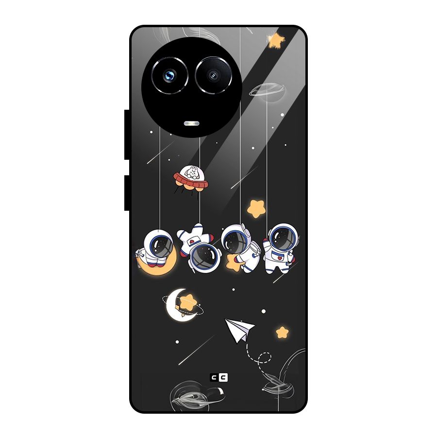 Hanging Astronauts Glass Back Case for Realme 11X