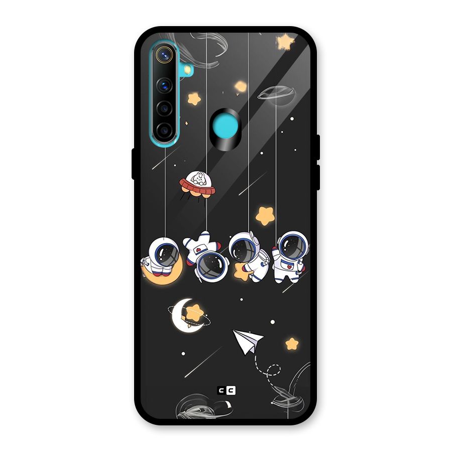 Hanging Astronauts Glass Back Case for Realme 5i