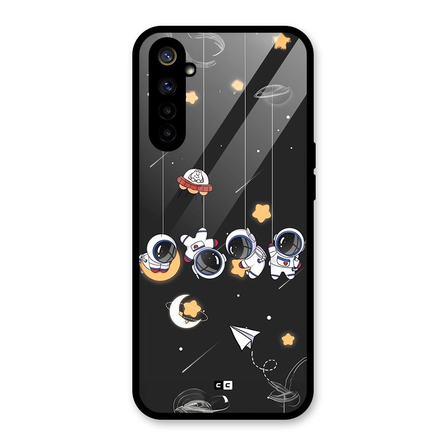 Hanging Astronauts Glass Back Case for Realme 6