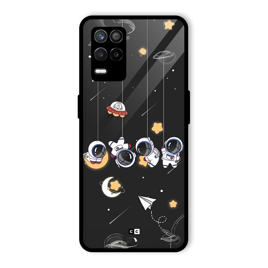 Hanging Astronauts Glass Back Case for Realme 8 5G