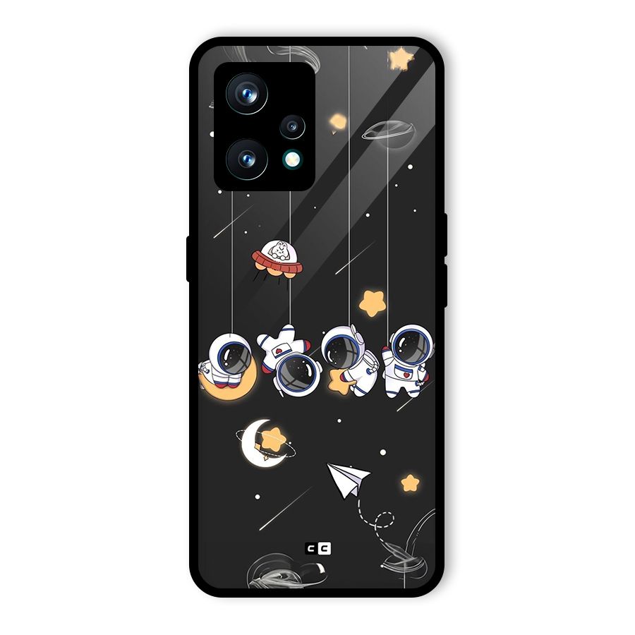 Hanging Astronauts Glass Back Case for Realme 9 Pro Plus 5G