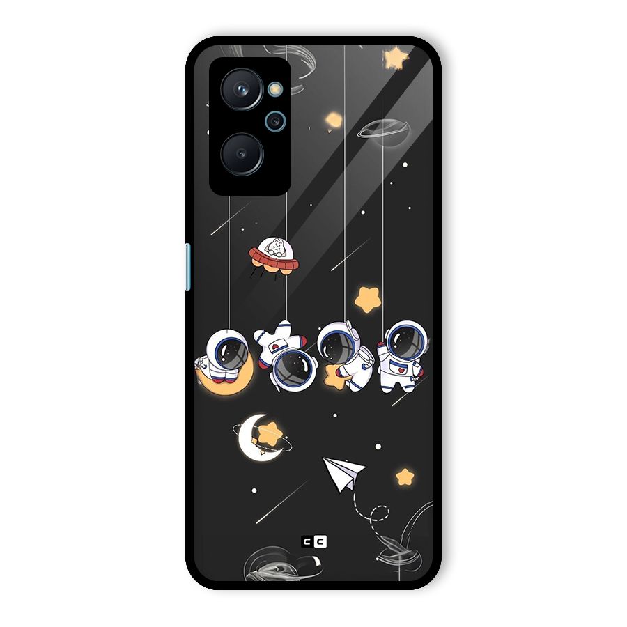 Hanging Astronauts Glass Back Case for Realme 9i
