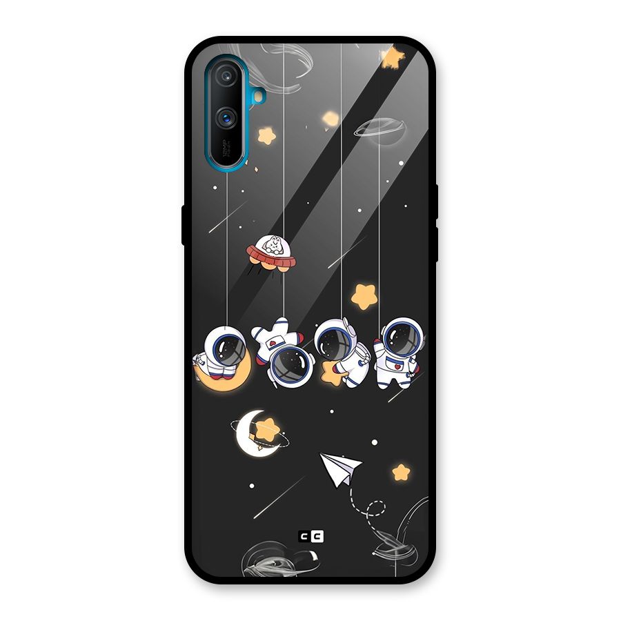 Hanging Astronauts Glass Back Case for Realme C3
