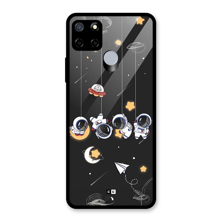 Hanging Astronauts Glass Back Case for Realme Narzo 30A